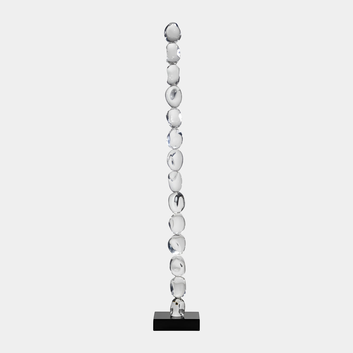 Clear Stacked Pebble Column Resin Sculpture - 168cm