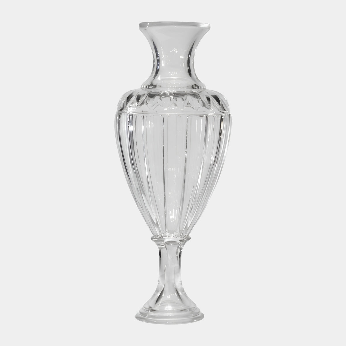Clear Cut Fluted Resin Vase Sculpture - 68cm