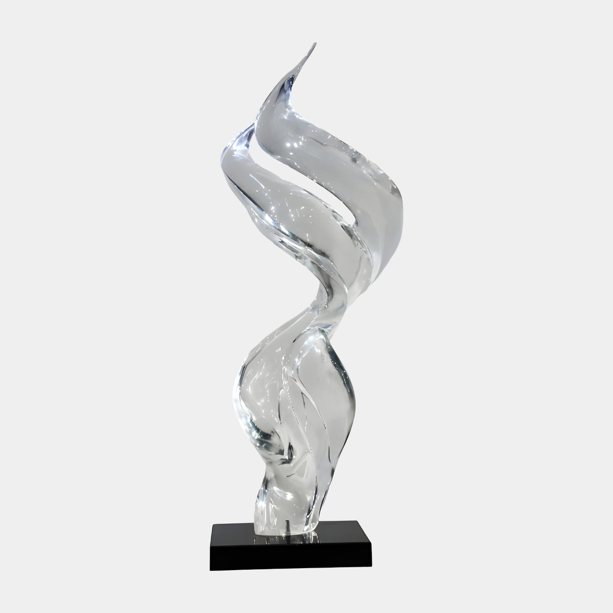 Clear Twisting Form Resin Sculpture - 125cm