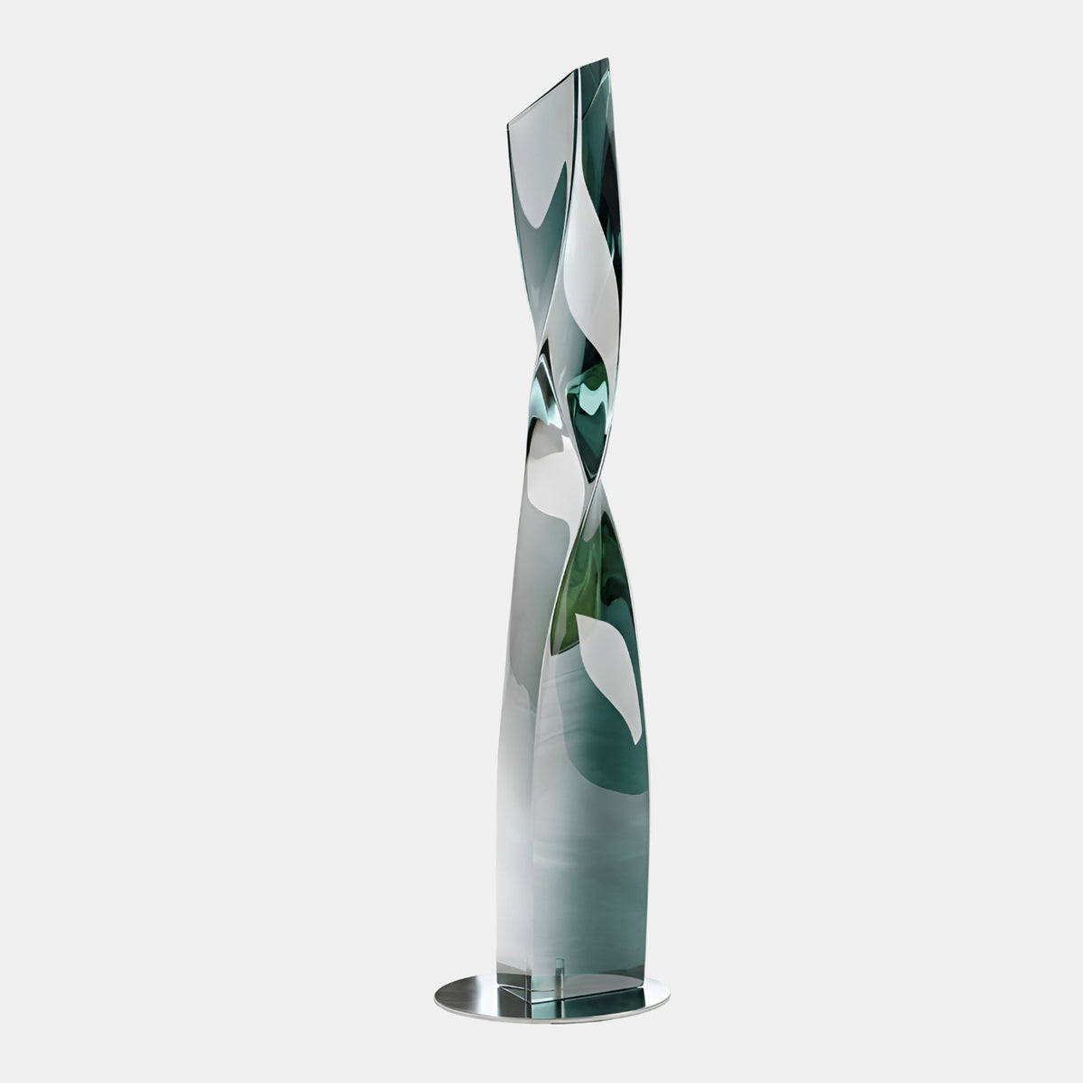 Green Twisted Column Resin Sculpture - 120cm