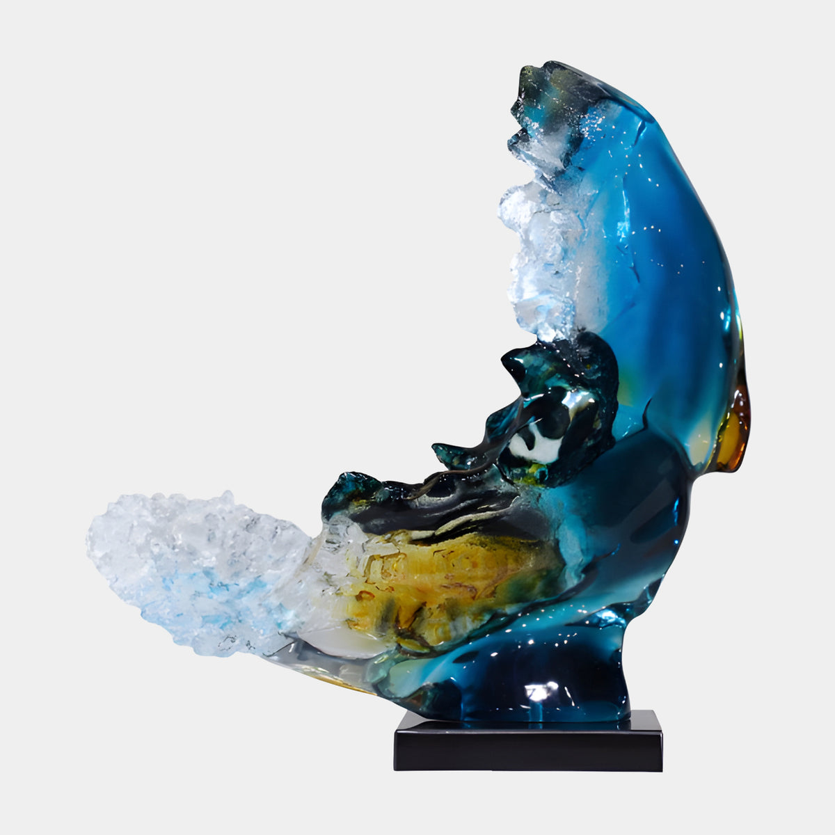 Blue Breaking Wave Resin Sculpture - 54cm