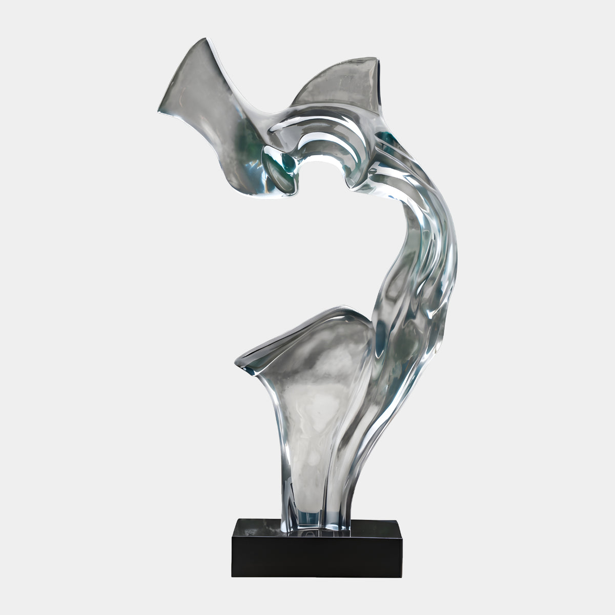 Green & Clear Twin Flame Resin Sculpture - 195cm