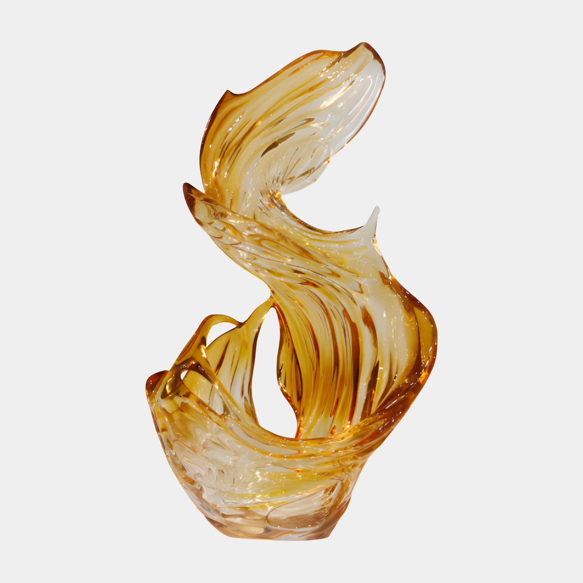 Orange Folded Sweep Resin Sculpture - 150cm