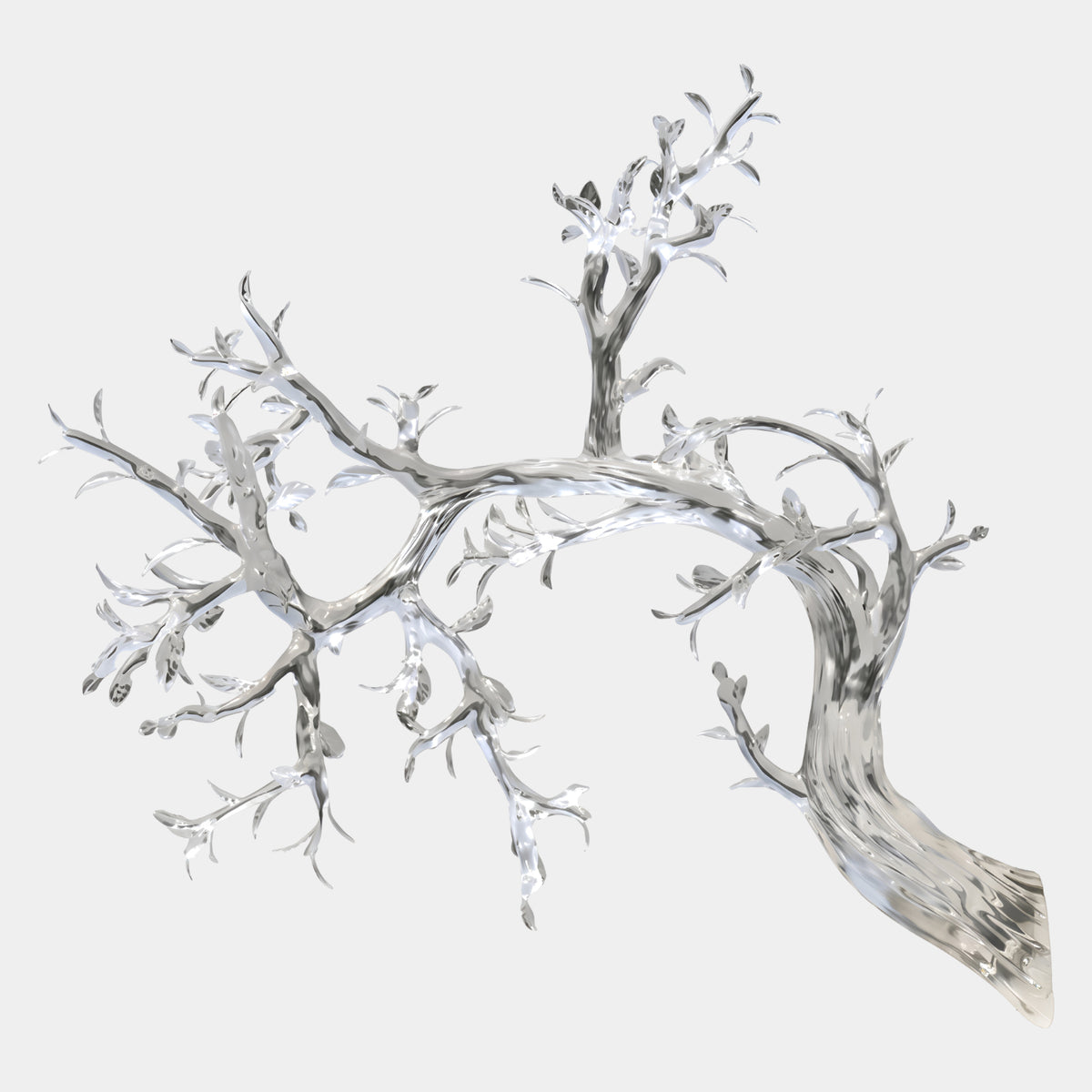 Clear Spreading Tree Resin Sculpture - 144cm by Giant Sculptures, a wide-canopied branching form in clear resin with no base, shown on a plain light background.