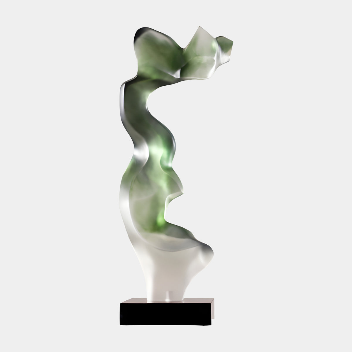 Green & White Twisting Drapery Resin Sculpture - 105cm