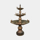 Three-tier Classical Bird Bath and Swan Fountain in cast bronze by Giant Sculptures, with perching birds, swan figures in the lower basin, and dark patina finish.