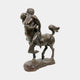 Classical Centaur and Nude Female Figure Bronze Sculpture by Giant Sculptures, 100cm rearing centaur lifting a woman, warm brown patina, oval base, plain background.