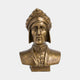 Classical Dante Alighieri Bronze Bust 60cm by Giant Sculptures, front view in warm golden patina with laurel cap and inscribed plinth on a plain background.