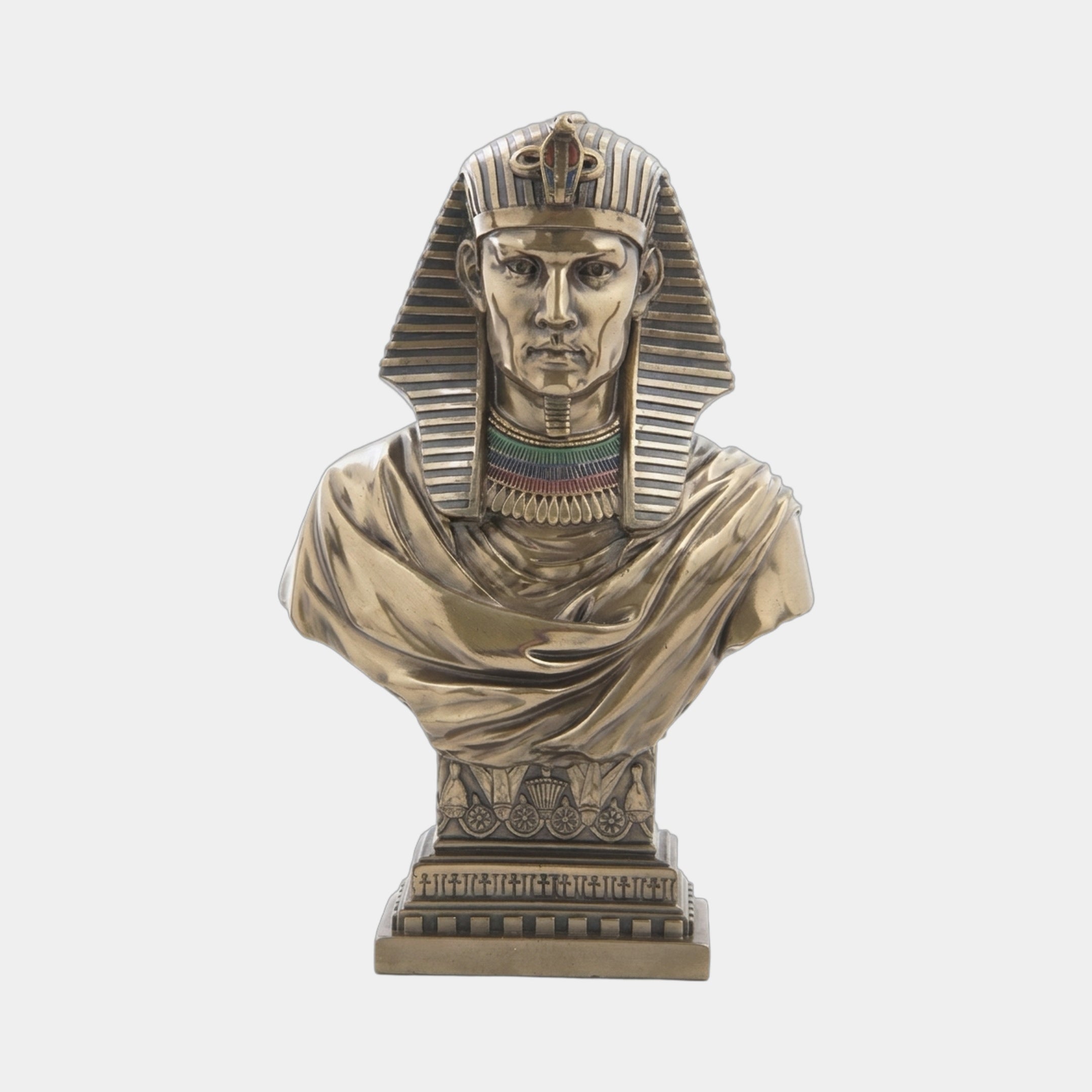 Classical Egyptian Pharaoh Bronze Bust - 80cm