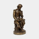 Classical Seated Male Figure Bronze Sculpture by Giant Sculptures, 120cm, depicting a contemplative scholar in Elizabethan dress with an open book on his knee.