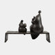 Giant Sculptures Contemporary Abstract Rotund Figures Bronze Sculpture showing two biomorphic forms seated on an integral bench in near-black patina.