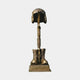 Contemporary Battle Cross Memorial Bronze Sculpture by Giant Sculptures, featuring a helmet atop an inverted rifle between laced combat boots on a stepped plinth.