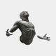 Giant Sculptures Contemporary Emerging Male Figure Bronze Relief 60cm, muscular torso with head thrown back and arms outstretched, verdigris patina on white.