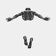 Giant Sculptures Contemporary Emerging Male Figure 60cm bronze wall sculpture in dark pewter tone, showing muscular back, outstretched arms, and separate feet below.