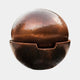 Contemporary Hammered Sphere Ball Bronze Fountain, 60cm, hammered bronze sphere resting in matching basin with dark patina, on a plain white background.