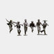 Contemporary Running Children Bronze Sculpture by Giant Sculptures, six child figures mid-stride with outstretched arms and dark patina, shown on a plain background.