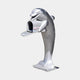 Contemporary Upright Dolphin Bronze Sculpture 170cm by Giant Sculptures, silver-grey dolphin rearing on its tail with an integrated open mailbox at mid-body.