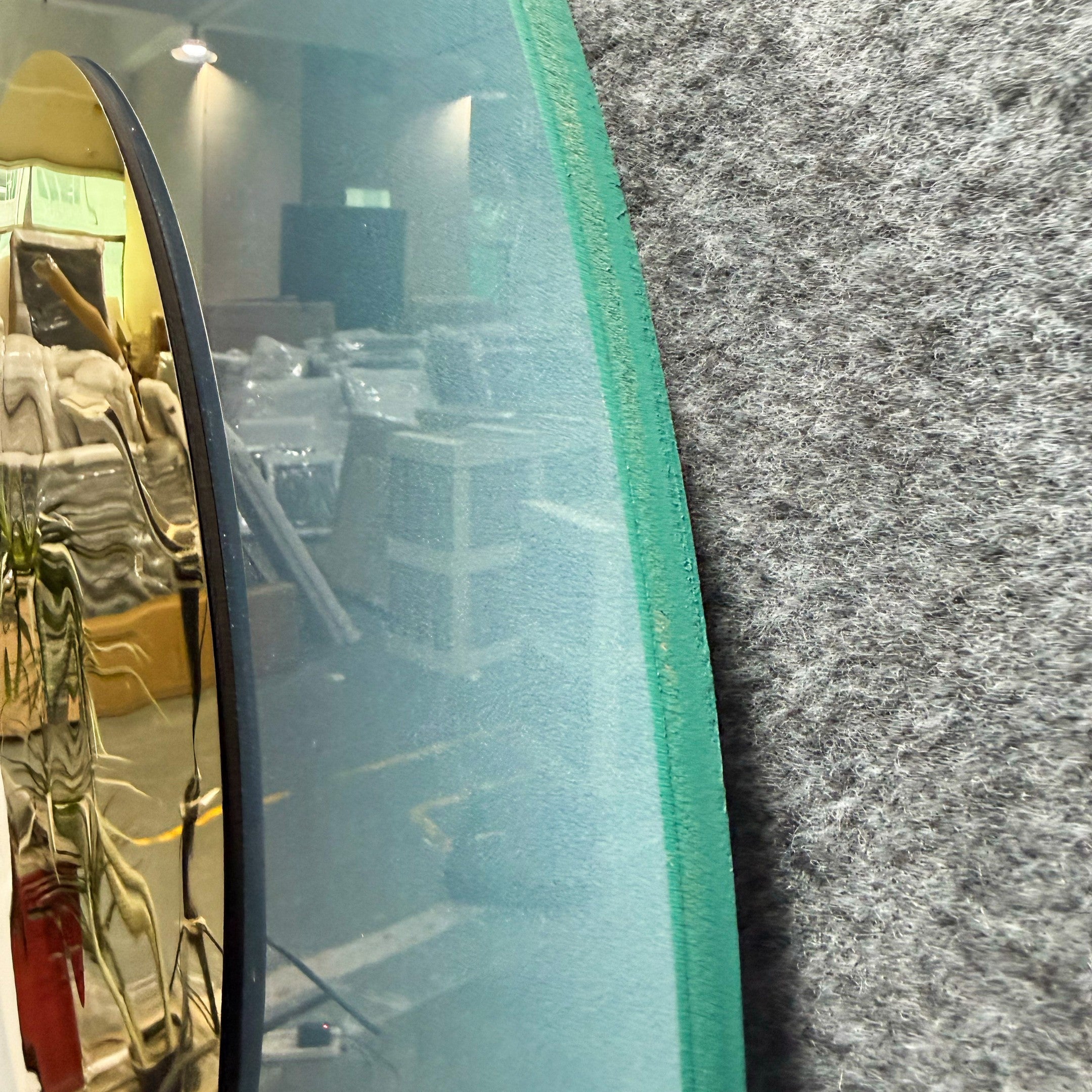 Coreva Teal Acrylic & Gold Mirror Round 3D Wall Art