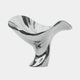 The Drift Wave Silver Abstract Steel Sculpture (200cm) by Giant Sculptures features smooth, flowing curves and a reflective finish, creating a modern organic form in silver steel against a white background.