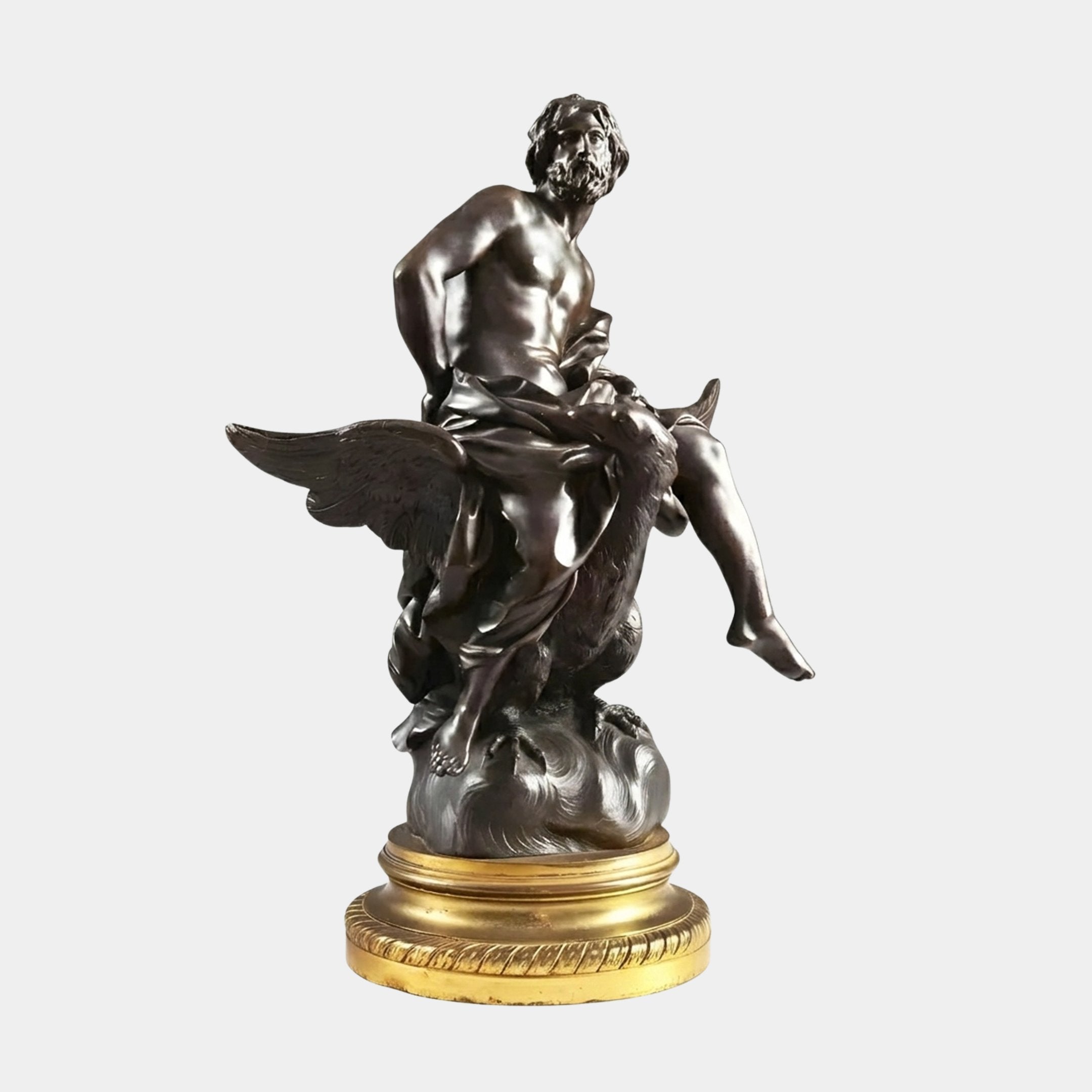 Large Classical Bearded Figure on Eagle Bronze Sculpture - 120cm