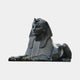 Large Classical Egyptian Sphinx Bronze Sculpture by Giant Sculptures, 180cm recumbent figure with nemes headdress and hieroglyphic chest panel, on plain background.