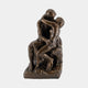 Large Classical Embracing Figures Bronze Sculpture by Giant Sculptures, showing two nude figures kissing on a rocky base in warm mid-brown patina.