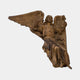 Giant Sculptures' Large Classical Winged Angel Bronze Relief 200cm, seated figure with outspread wings holding floral sprays, warm golden-brown patina.