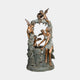Large Classical Woman and Cherubs Bronze Fountain by Giant Sculptures, 150cm, seated draped woman with winged putti around a basin, warm bronze and verdigris finish.