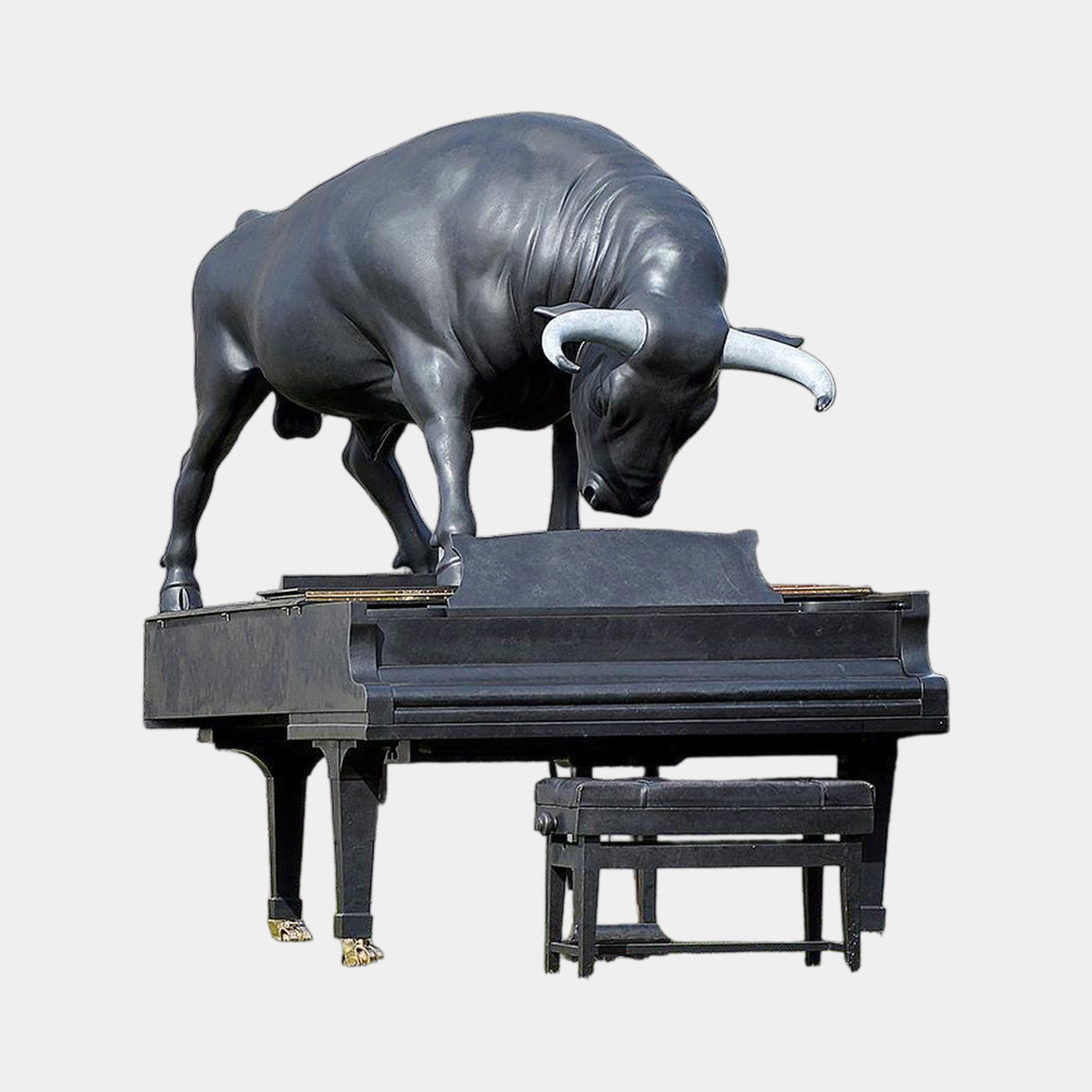 Large Contemporary Bull Bronze Sculpture (Companion Piece) - 110cm