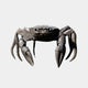 Large Contemporary Crab Bronze Sculpture by Giant Sculptures, 120cm, front view with claws spread wide and dark near-black patina, set against a plain light background.