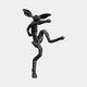 Large Contemporary Dancing Hare Bronze Sculpture by Giant Sculptures, 150cm, balanced on one leg with fist forward and ears splayed, dark matte patina.