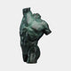 Large Contemporary Twisting Male Torso Bronze Sculpture by Giant Sculptures, 140cm fragmentary figure with green verdigris patina, shown against a plain background.