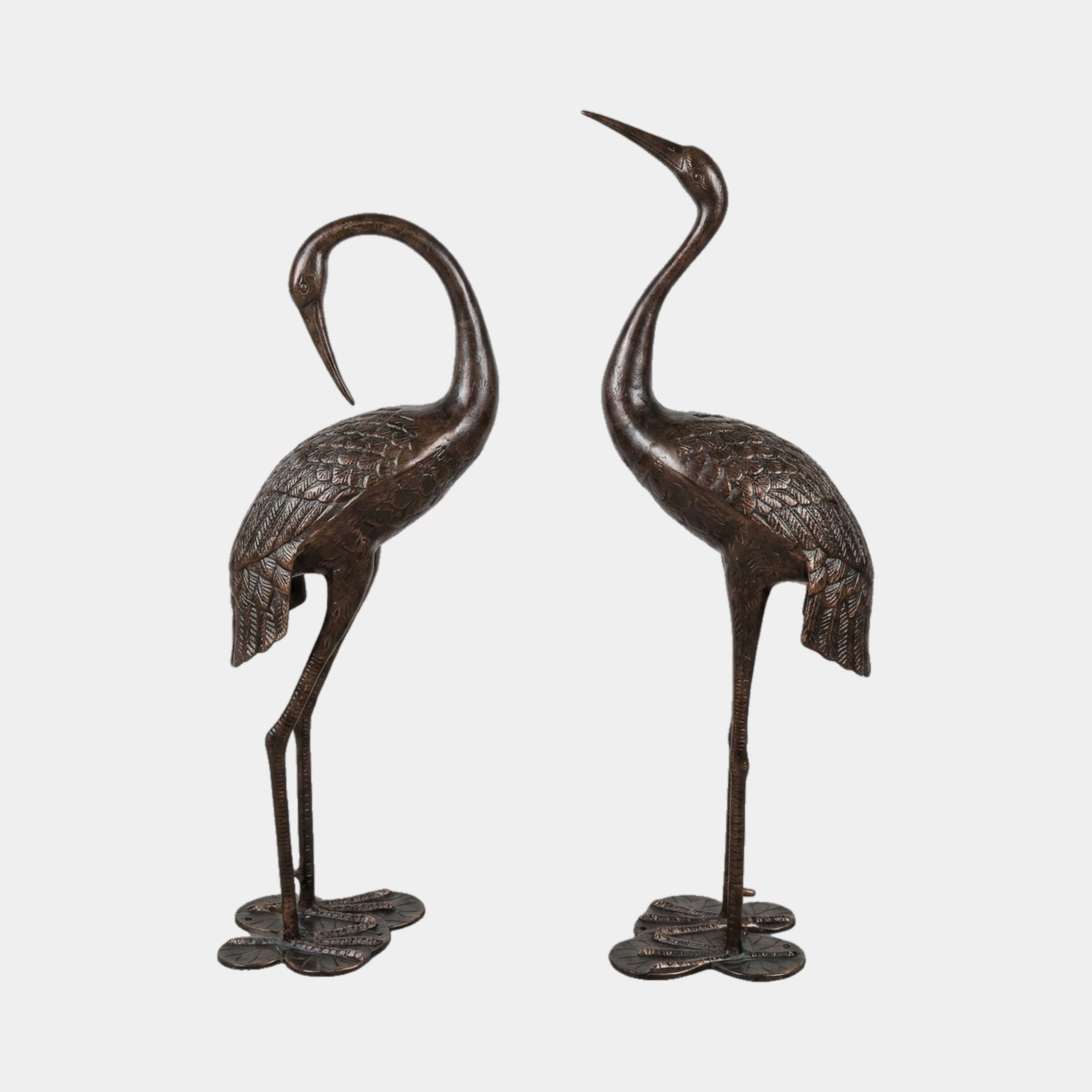 Large Traditional Crane Pair Bronze Sculpture - 150cm
