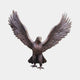 Large Traditional Eagle Bronze Sculpture by Giant Sculptures, 180cm, front view with wings fully spread and talons gripping, dark brown patina, plain background.