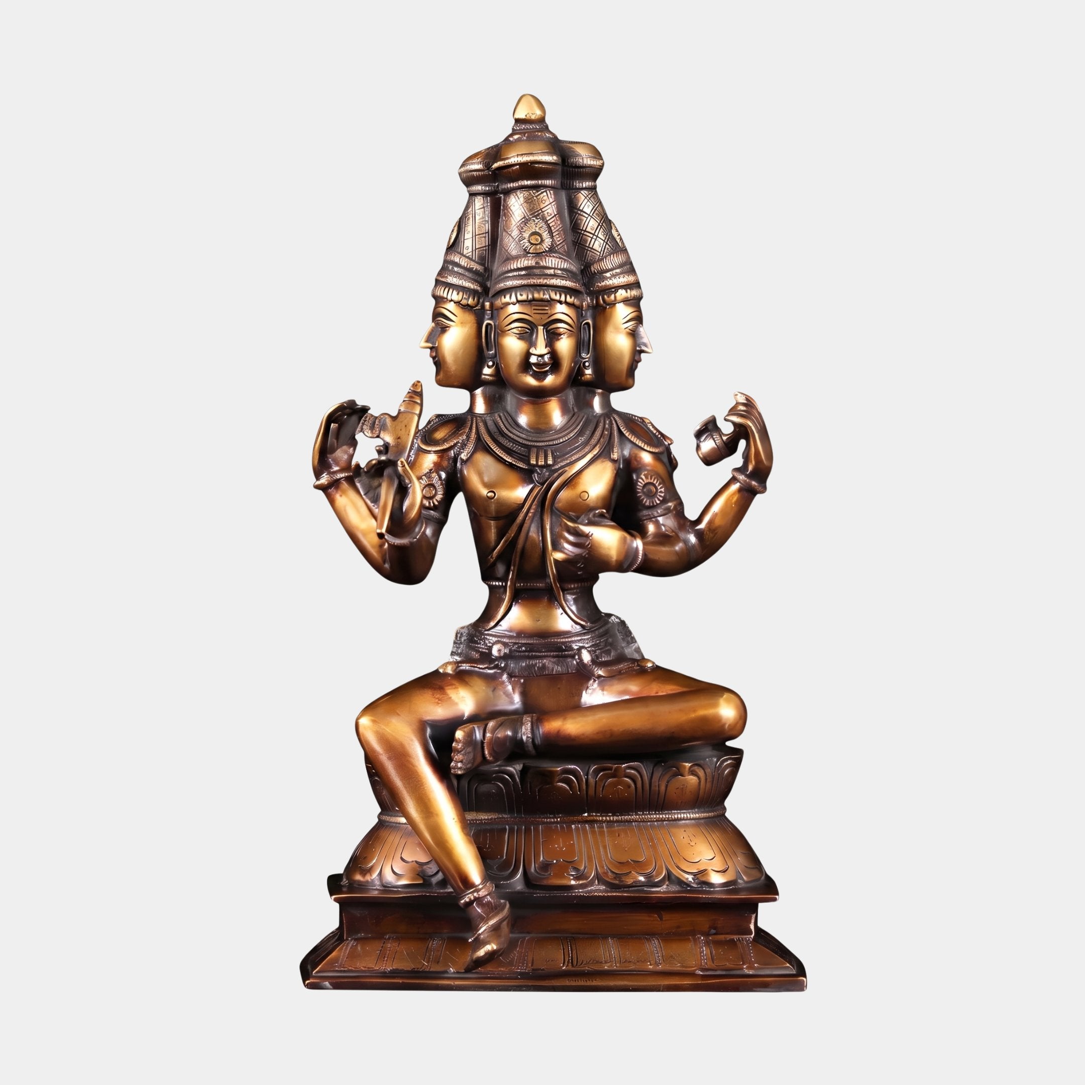 Large Traditional Four-Armed Brahma Bronze Sculpture - 110cm