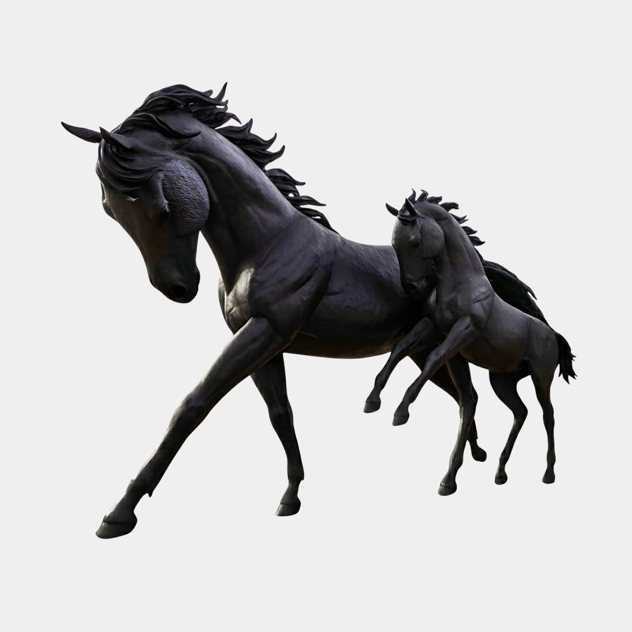 Life-Size Traditional Standing Foal Bronze Sculpture - 190cm