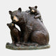 Giant Sculptures Large Traditional Mother Bear and Cubs Bronze Sculpture with warm brown patina, seated mother flanked by a standing cub and one on her back.