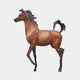 Large Traditional Prancing Arabian Horse Bronze Sculpture by Giant Sculptures, side view with arched neck, raised foreleg, and chestnut-to-black patina.