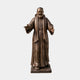 Large Traditional Robed Blessing Figure Bronze Statue by Giant Sculptures, 220cm friar in habit with arms outstretched on a plinth, against a plain background.