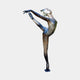 Life-Size Classical Female Ballet Dancer Bronze Sculpture by Giant Sculptures, 200cm warm brown patina ballerina in arabesque penché on plain background.