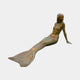 Life-Size Classical Reclining Mermaid Bronze Sculpture by Giant Sculptures, 200cm, shown reclining with scaled tail extended and warm brown-gold patina.