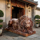 Life-Size Classical Recumbent Lion Bronze Sculpture - 140cm
