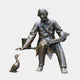 Life-Size Classical Seated Man Reading Bronze Sculpture by Giant Sculptures, 210cm Victorian gentleman with open book and small duck at his feet.