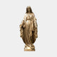 Life-Size Classical Virgin Mary Bronze Statue 300cm by Giant Sculptures, frontal view in flowing robes with open palms and a serpent beneath her feet.