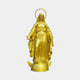Life-Size Classical Virgin Mary Standing on Crescent Moon Bronze Statue by Giant Sculptures in gold finish with star halo, shown front-facing on a plain background.