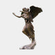 Life-Size Classical Winged Angel Bronze Sculpture by Giant Sculptures, showing a winged figure holding a child aloft on a rock base, warm brown patina.