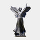 Life-Size Classical Winged Angel Bronze Statue by Giant Sculptures, 300cm robed female figure with spread wings and both arms raised, on a plain background.