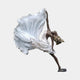 Life-Size Contemporary Dancing Female Figure Bronze Sculpture 220cm by Giant Sculptures, dancer on tiptoe with arched leg and white sweeping dress, plain background.