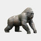 Life-Size Contemporary Knuckle-Walking Gorilla Bronze Sculpture by Giant Sculptures, 180cm silverback in mid-stride with dark patinated finish, shown on a plain background.