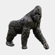 Life-Size Contemporary Knuckle-Walking Gorilla Bronze Sculpture by Giant Sculptures in dark patina, shown in knuckle-walking pose against a plain background.